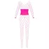 Cottelli - bodystocking arrastão rosa - tamanho S-L