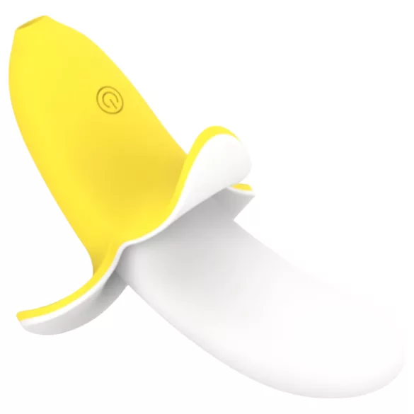 Lonely - vibrador banana recarregável à prova d'água - silicone amarelo branco