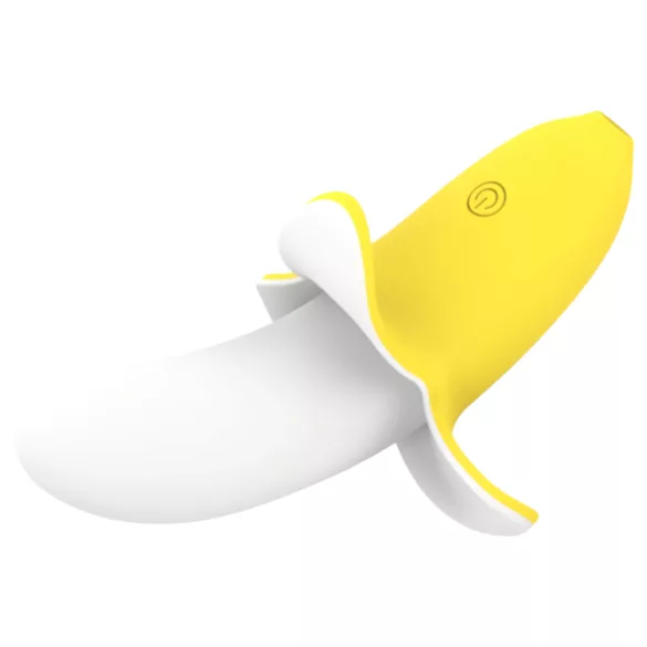 Lonely - vibrador banana recarregável à prova d'água - silicone amarelo branco