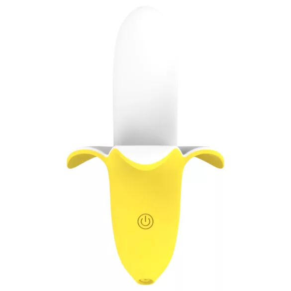 Lonely - vibrador banana recarregável à prova d'água - silicone amarelo branco