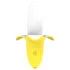 Lonely - vibrador banana recarregável à prova d'água - silicone amarelo branco