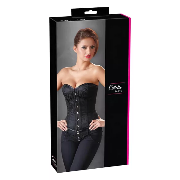 Cottelli - espartilho bordado - preto - XL