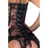 Noir - Corselete com cinta-liga rendada (preto) - XL