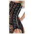 Noir - Top com Estampa de Leopardo e Cintas para Meias (Preto) - M