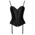 Cottelli Party - corselete de cetim com ligas (preto) - M