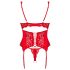 Obsessive Amor Cherris - conjunto de renda com cinta-liga (vermelho) - L/XL