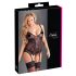 Cottelli - Top feminino rendado com fitas (preto) - XXL