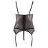 Cottelli - Top feminino rendado com fitas (preto) - XXL
