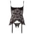 Cottelli - Top com ligas e babados de renda (preto) - 80C/L