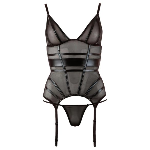 Cottelli - blusa transparente listrada brilhante - preto - L