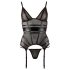 Cottelli - Top Transparente com Listras Brilhantes (Preto) - XL