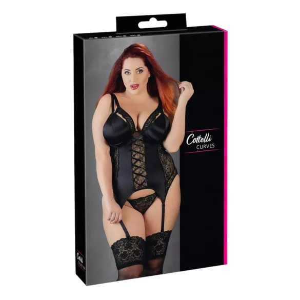 Cottelli Tamanho Plus - Top com Ligas Ajustável (preto)