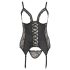 Cottelli Plus Size - Top preto ajustável com ligas