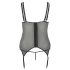 Cottelli Plus Size - Top preto ajustável com ligas
