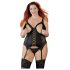 Cottelli Plus Size - Top preto ajustável com ligas