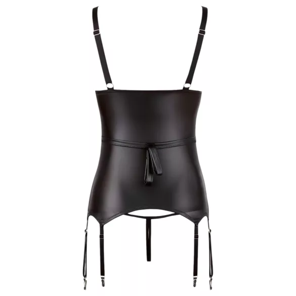 Cottelli Bondage - top brilhante push-up com algemas (preto)