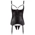 Cottelli Bondage - top brilhante push-up com algemas (preto)