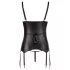 Cottelli Bondage - top brilhante push-up com algemas (preto) - XL