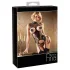 Abierta Fina - conjunto aberto renda brilhante - preto - M