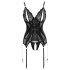 Cottelli - Top rendado aberto e tanga (preto) - L