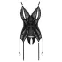 Cottelli - conjunto de lingerie aberto em renda - preto - L