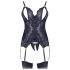 Cottelli - Top rendado aberto e tanga (preto) - L