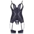 Cottelli - conjunto de lingerie aberto em renda - preto - XL