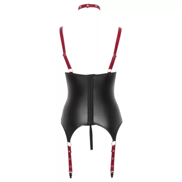 Cottelli Bondage - Top bondage com colarinho - brilhante preto - L