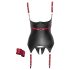 Cottelli Bondage - Top brilho com colar elevador de seios (preto) - XL