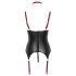 Cottelli Bondage - Top brilho com colar elevador de seios (preto) - XL