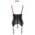 Cottelli Bondage - Top bondage com colarinho - brilhante preto - XL