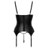 Abierta Fina - sutiã aberto com cinta-liga - renda preta