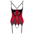 Cottelli - conjunto lingerie levantador seios renda - vermelho - M