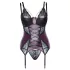 Cottelli Curves - conjunto de lingerie rendado com espartilho (roxo) - 90D/XL