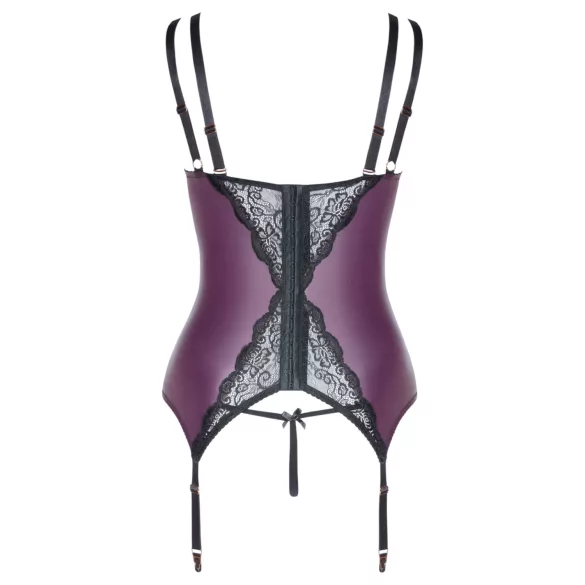 Cottelli Curves - conjunto de lingerie rendado com espartilho (roxo) - 90D/XL