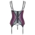 Cottelli Curves - conjunto de lingerie rendado com espartilho (roxo) - 90D/XL