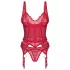 Obsessive Cupide Desir - conjunto lingerie transparente renda - vermelho