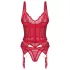 Obsessive Cupide Desir - conjunto lingerie transparente renda - vermelho