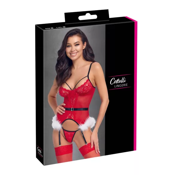 Cottelli - conjunto de lingerie de Natal (vermelho)