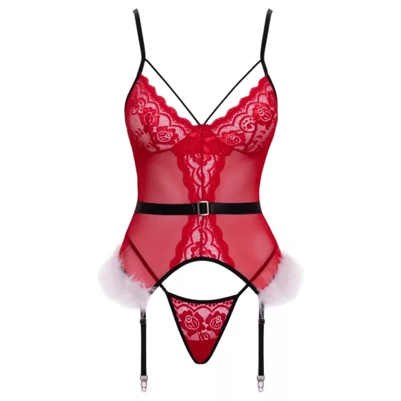 Cottelli - conjunto de lingerie de Natal (vermelho) - L/XL