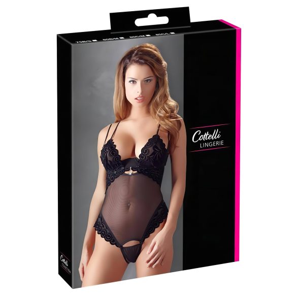 Cottelli - Body versátil de veludo (preto)