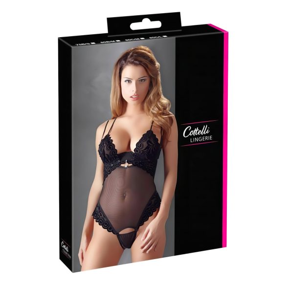 Cottelli - Body versátil de veludo (preto)