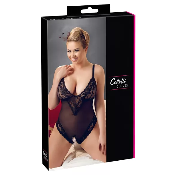 Cottelli Plus Size - body rendado plus size - preto - XXXXL