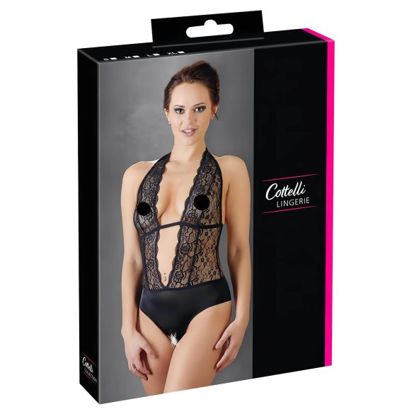 Cottelli - Body rendado com gola (preto)
