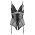 Cottelli Bondage - body brilhante com algemas - preto - M