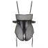 Cottelli Bondage - body brilhante com algemas - preto - M