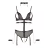 Cottelli Bondage - body aberto com tiras e correntes - preto - L