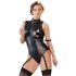 Cottelli Bondage - Body brilhante sem mangas c/ algemas (preto)