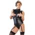 Cottelli Bondage - Body brilhante sem mangas c/ algemas (preto)