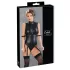 Cottelli Bondage - body sem mangas brilhante e algema para braço - preto - XL